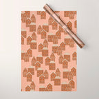 Gingerbread Pink Wrapping Paper Gallery Image 1