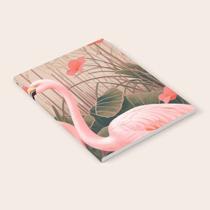 Pink Flamingo Pair In The Bloom Notebook Gallery Image 2