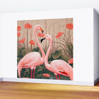 Pink Flamingo Pair In The Bloom Wall Mural Gallery Image 2