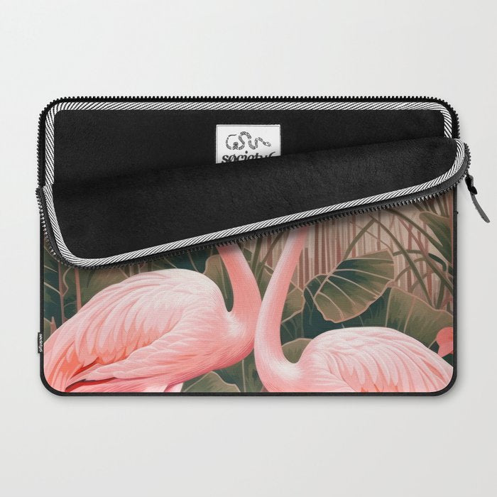 Pink Flamingo Pair In The Bloom Laptop Sleeve Gallery Image 2