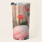 Pink Flamingo Pair In The Bloom Travel Mug Gallery Image 3
