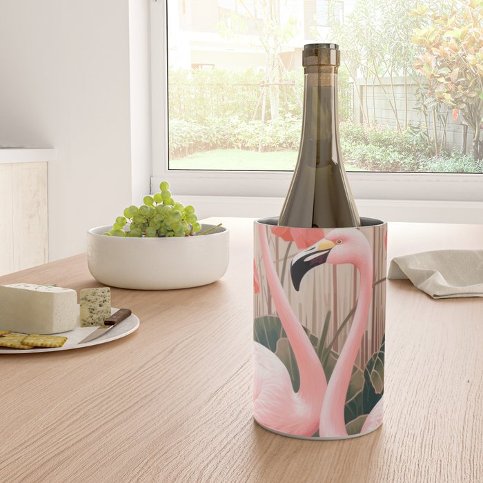 Pink Flamingo Pair In The Bloom Wine Chiller Gallery Image 4