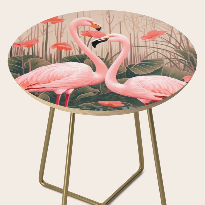 Pink Flamingo Pair In The Bloom Side Table Gallery Image 2