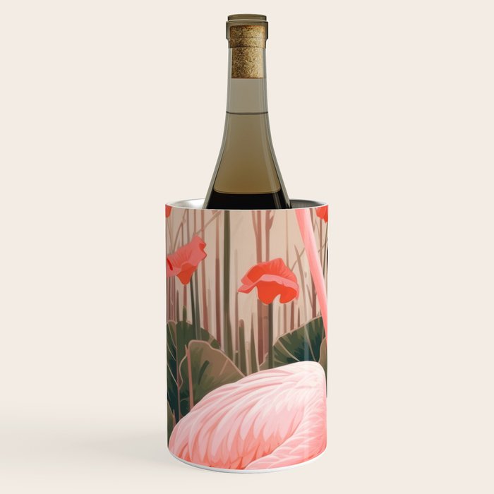Pink Flamingo Pair In The Bloom Wine Chiller Gallery Image 2