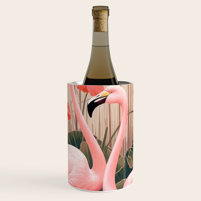 Pink Flamingo Pair In The Bloom Wine Chiller Gallery Image 1