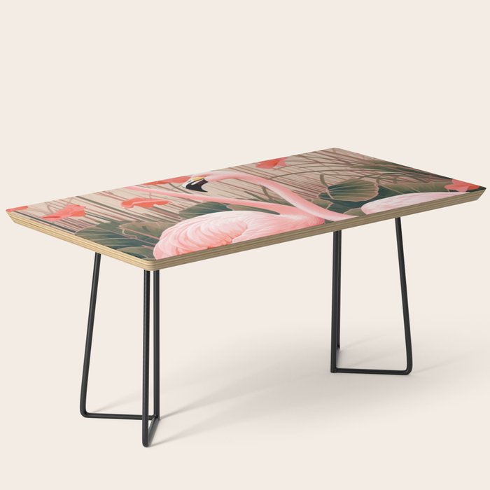 Pink Flamingo Pair In The Bloom Coffee Table Gallery Image 1