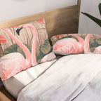Pink Flamingo Pair In The Bloom Pillow Sham Gallery Image 2