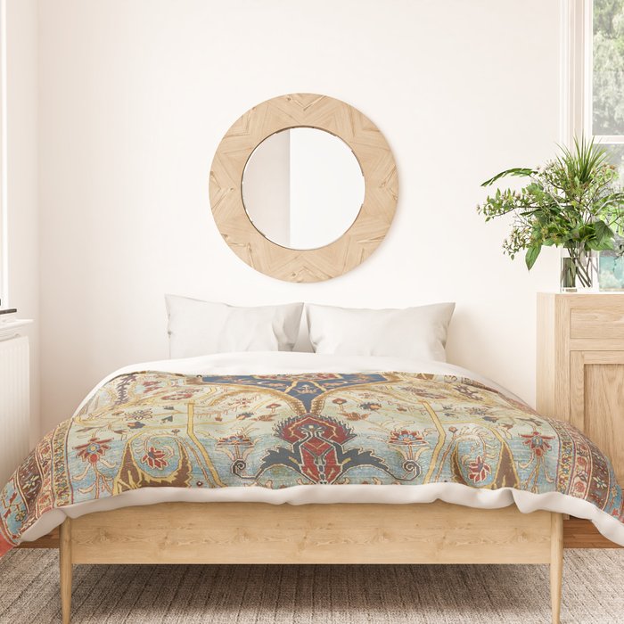 Heriz Silk Northwest Persian Carpet Print Duvet Cover Gallery Image 3