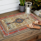 Heriz Silk Northwest Persian Carpet Print Outdoor Rug Gallery Image 2