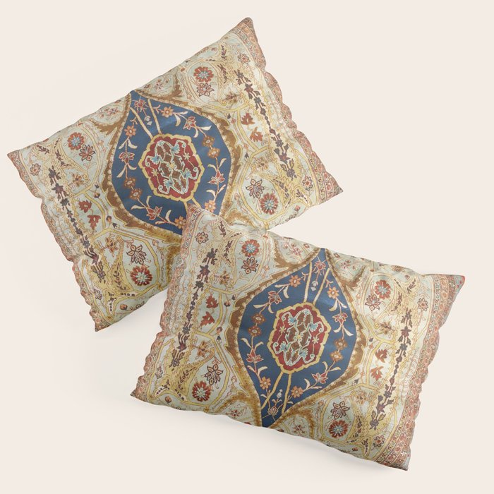 Heriz Silk Northwest Persian Carpet Print Pillow Sham Gallery Image 3