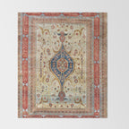 Heriz Silk Northwest Persian Carpet Print Throw Blanket Gallery Image 2