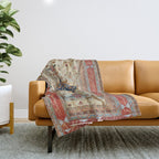 Heriz Silk Northwest Persian Carpet Print Throw Blanket Gallery Image 1