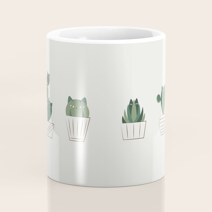 Cat and Plant 20: Cattus Coffee Mug Gallery Image 4