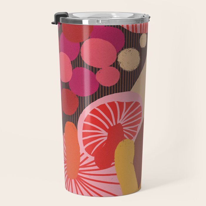 Mushroom abstract pattern Travel Mug Gallery Image 3