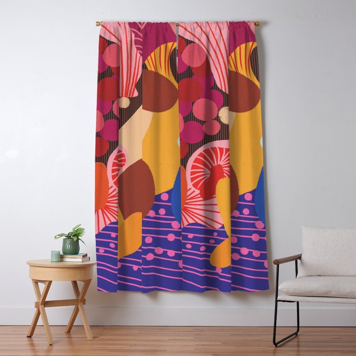 Mushroom abstract pattern Window Curtain Gallery Image 1