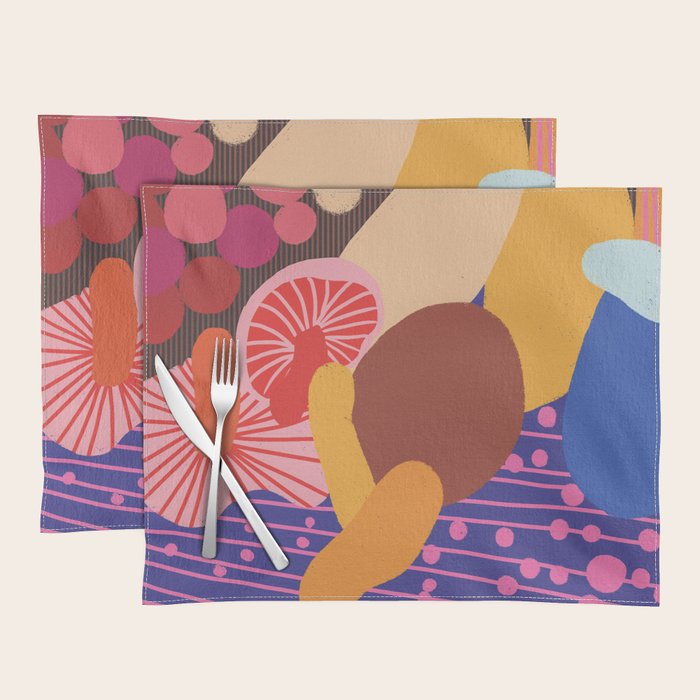 Mushroom abstract pattern Placemat Gallery Image 1