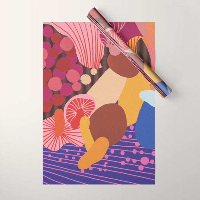 Mushroom abstract pattern Wrapping Paper Gallery Image 1