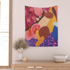 Mushroom abstract pattern Wall Tapestry Gallery Image 2