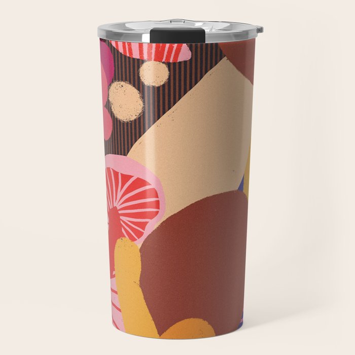 Mushroom abstract pattern Travel Mug Gallery Image 1