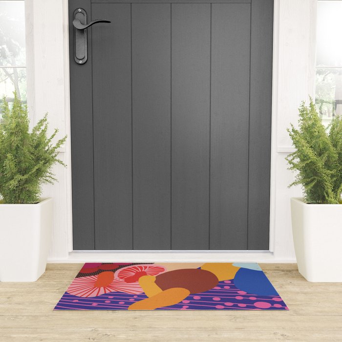 Mushroom abstract pattern Welcome Mat Gallery Image 3
