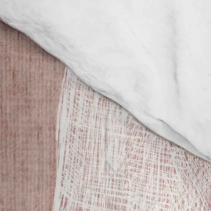 Terracotta White Shapes Abstract Artwork Comforter Gallery Image 4
