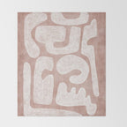 Terracotta White Shapes Abstract Artwork Throw Blanket Gallery Image 2