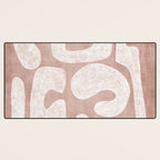 Terracotta White Shapes Abstract Artwork Desk Mat Gallery Image 3