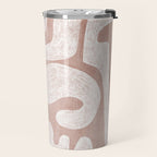 Terracotta White Shapes Abstract Artwork Travel Mug Gallery Image 2