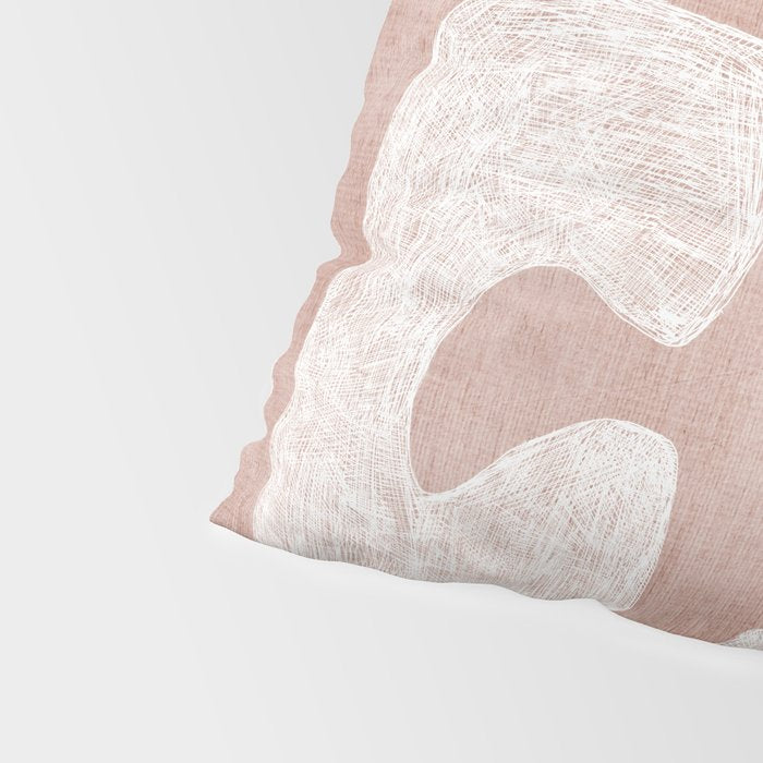 Terracotta White Shapes Abstract Artwork Pillow Sham Gallery Image 4