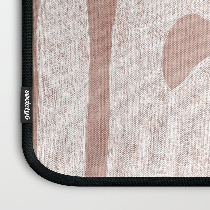 Terracotta White Shapes Abstract Artwork Laptop Sleeve Gallery Image 3