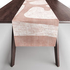 Terracotta White Shapes Abstract Artwork Table Runner Gallery Image 1