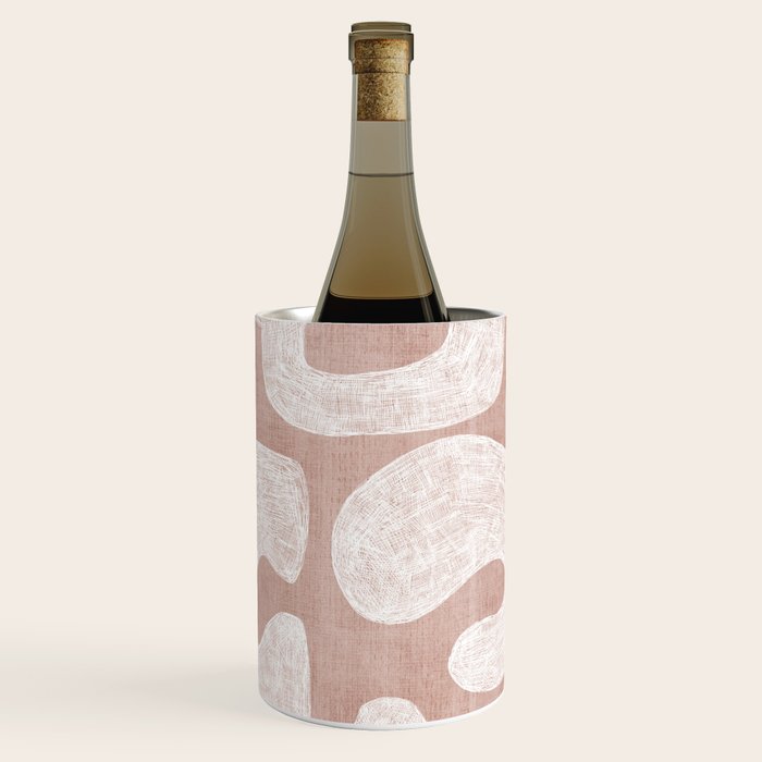 Terracotta White Shapes Abstract Artwork Wine Chiller Gallery Image 1
