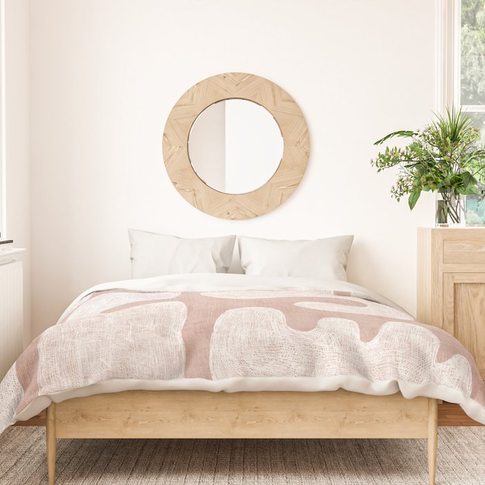 Terracotta White Shapes Abstract Artwork Duvet Cover Gallery Image 3