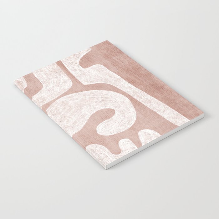 Terracotta White Shapes Abstract Artwork Notebook Gallery Image 2