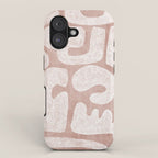 Terracotta White Shapes Abstract Artwork iPhone Case Gallery Image 1