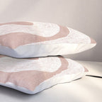 Terracotta White Shapes Abstract Artwork Pillow Sham Gallery Image 3