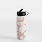 Terracotta White Shapes Abstract Artwork Water Bottle Gallery Image 1