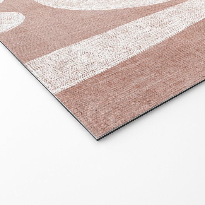 Terracotta White Shapes Abstract Artwork Welcome Mat Gallery Image 2