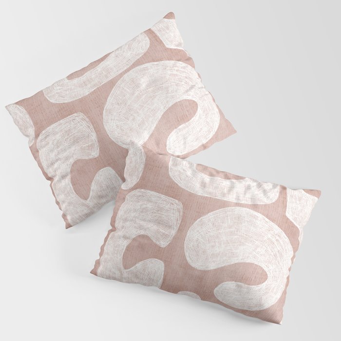 Terracotta White Shapes Abstract Artwork Pillow Sham Gallery Image 3