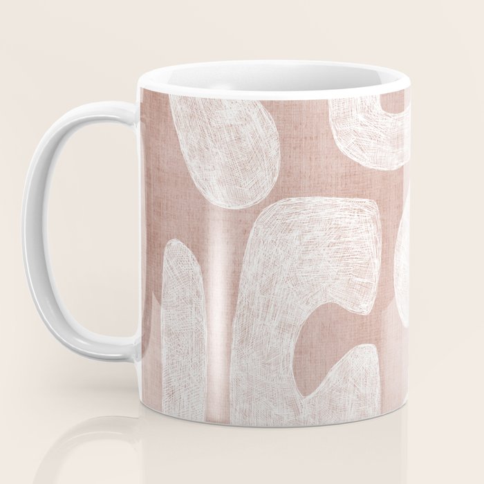 Terracotta White Shapes Abstract Artwork Coffee Mug Gallery Image 3