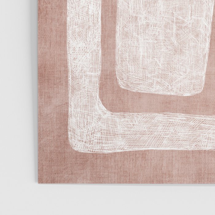 Terracotta White Shapes Abstract Artwork Poster Gallery Image 3