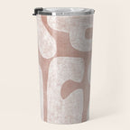Terracotta White Shapes Abstract Artwork Travel Mug Gallery Image 3