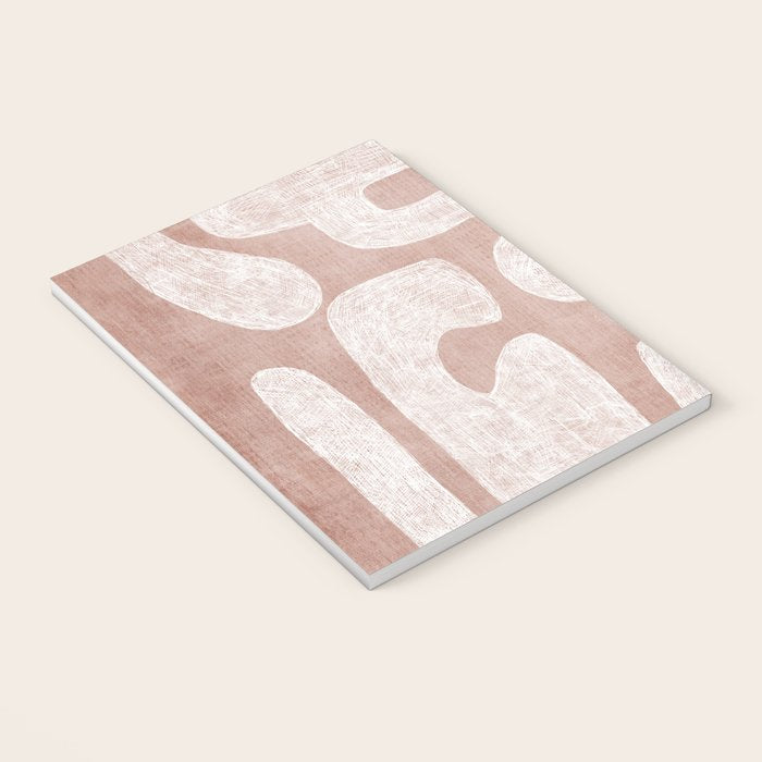 Terracotta White Shapes Abstract Artwork Notebook Gallery Image 3