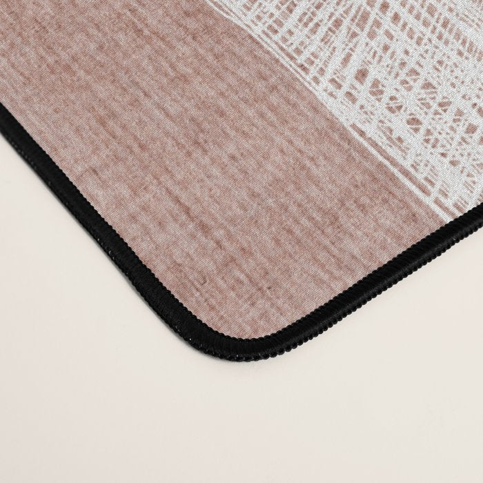 Terracotta White Shapes Abstract Artwork Desk Mat Gallery Image 4