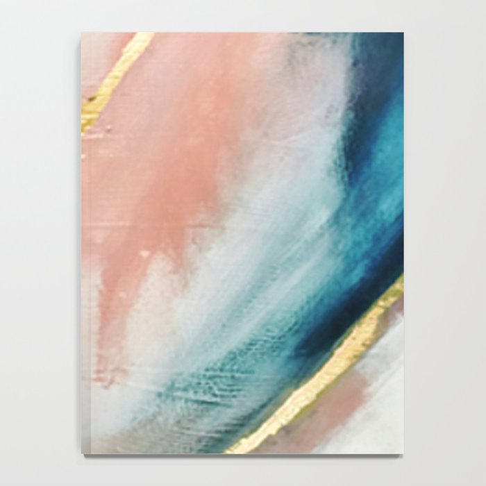 Celestial [3]: a minimal abstract mixed-media piece in Pink, Blue, and gold by Alyssa Hamilton Art Notebook Gallery Image 4