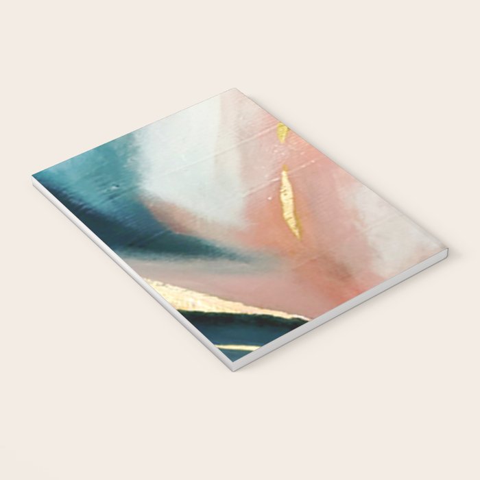 Celestial [3]: a minimal abstract mixed-media piece in Pink, Blue, and gold by Alyssa Hamilton Art Notebook Gallery Image 3