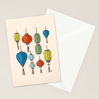 Charming Chinese Lanterns Stationery Card Gallery Image 2