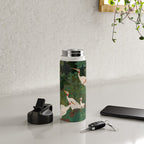 Japandi Wall Art Maximalist japanese chinoiserie Bird wabi sabi green Heron Painting for living room Water Bottle Gallery Image 4