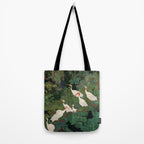 Japandi Wall Art Maximalist japanese chinoiserie Bird wabi sabi green Heron Painting for living room Tote Bag Gallery Image 2