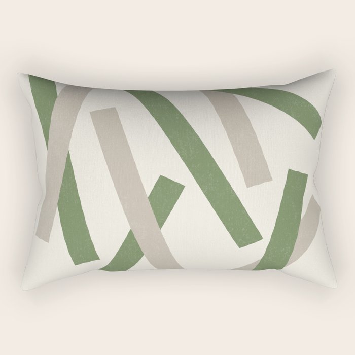 Lines Misaligned - Green Rectangular Pillow Gallery Image 1